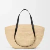 Mittlerer «Eclipse»-Korb aus Raffia und Kalbsleder Mittlerer «Eclipse»-Korb aus Raffia und Kalbsleder