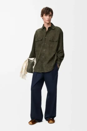 Overshirt aus Ziegenwildleder
