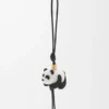 Panda-Anhänger aus Filz und Kalbsleder Panda-Anhänger aus Filz und Kalbsleder