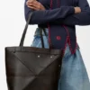 Panta Medium Puzzle Fold Tote aus glänzendem Kalbsleder