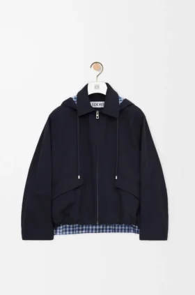 Parka mit Kapuze aus Baumwolle und Seide