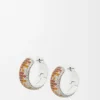 Pavé-Creolen aus Sterlingsilber und Kristallen Pavé-Creolen aus Sterlingsilber und Kristallen