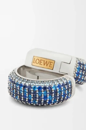 Pavé-Creolen aus Sterlingsilber und Kristallen