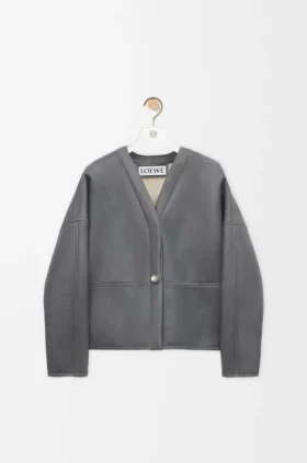 Pebble-Cardigan aus Lammfell
