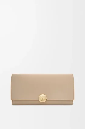 Pebble Continental-Portemonnaie aus glänzendem Nappa-Kalbsleder