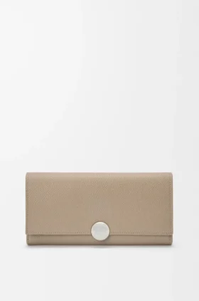 Pebble Continental-Portemonnaie aus Kalbsleder mit Pebble-Prägung