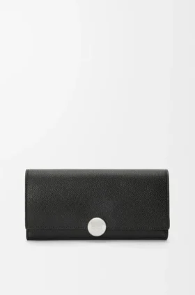 Pebble Continental-Portemonnaie aus Kalbsleder mit Pebble-Prägung