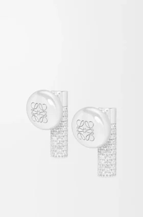 Pebble-Ohrstecker aus Sterlingsilber und Kristallen