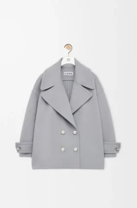 Pebble-Peacoat aus Wolle