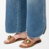Pebble-Slide aus weichem Kalbsleder