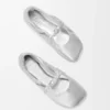 Pebble Soft Ballerina aus laminiertem Nappa-Lammleder