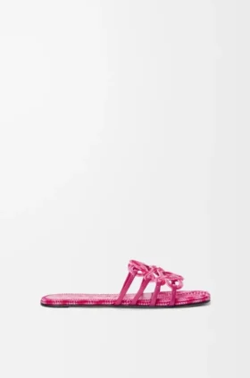 «Petal Anagram»-Slipper aus besticktem Canvas