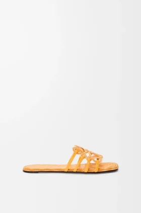«Petal Anagram»-Slipper aus besticktem Canvas
