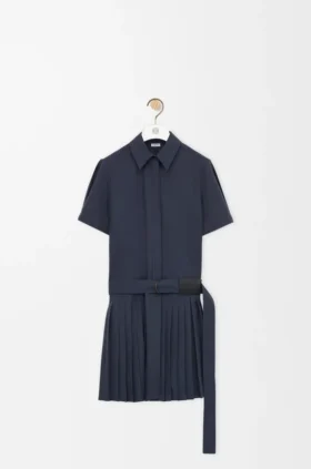 Plissiertes Kleid aus Baumwollmischung