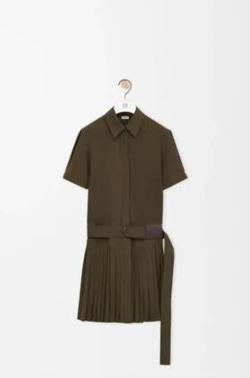 Plissiertes Kleid aus Baumwollmischung
