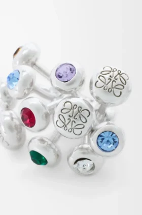 Push-Pin-Ohrringe aus Sterlingsilber und Kristallen