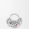 Push-Pin-Ring aus Sterlingsilber und Kristallen