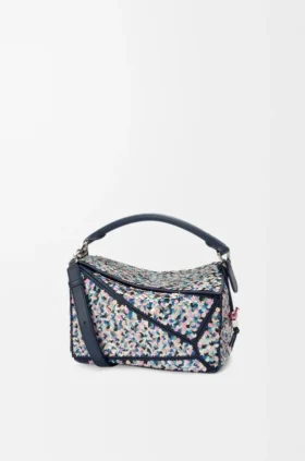 Puzzle 10 Confetti-Tasche aus klassischem Kalbsleder