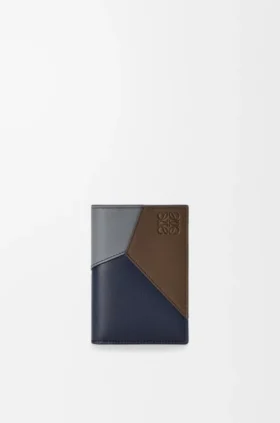 Puzzle-Kartenetui mit zwei Fächern aus klassischem Kalbsleder
