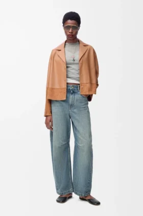 Pyjama-Bluse aus Nappa-Lammleder