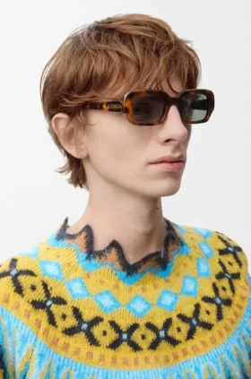 Rechteckige, schmale Sonnenbrille