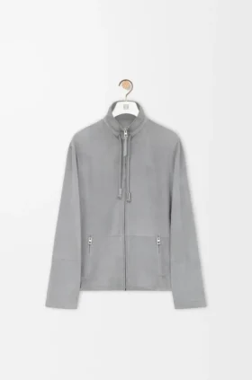 Reissverschlussjacke aus Lammveloursleder