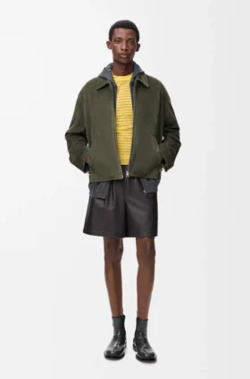 Reissverschlussjacke aus Lammveloursleder