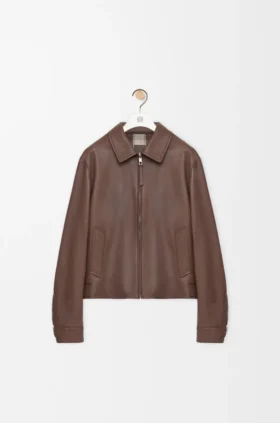 Reissverschlussjacke aus Nappa-Lammleder