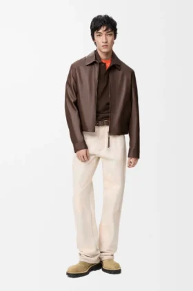 Reissverschlussjacke aus Nappa-Lammleder