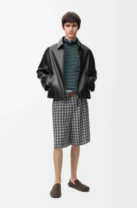 Reissverschlussjacke aus Nappa-Lammleder