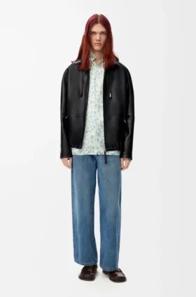 Reissverschlussjacke aus Nappa-Lammleder