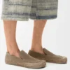 Rio-Loafer aus Wildleder und Raffia Rio-Loafer aus Wildleder und Raffia