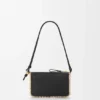 Rio-Pouch aus klassischem Kalbsleder und Raffia Rio-Pouch aus klassischem Kalbsleder und Raffia