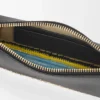 Rio-Pouch aus klassischem Kalbsleder und Raffia Rio-Pouch aus klassischem Kalbsleder und Raffia