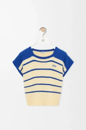 Ärmelloses Pullover aus Baumwolle und Wolle