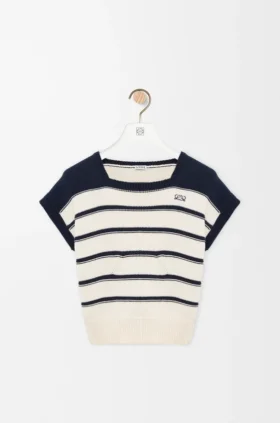 Ärmelloses Pullover aus Baumwolle und Wolle