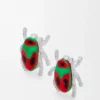 Scarabeo-Ohrringe aus Sterlingsilber, Emaille und Kristall Scarabeo-Ohrringe aus Sterlingsilber, Emaille und Kristall