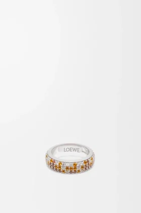 Schmaler Pavé-Ring aus Sterlingsilber und Kristallen