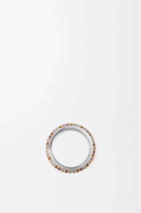Schmaler Pavé-Ring aus Sterlingsilber und Kristallen