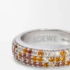 Schmaler Pavé-Ring aus Sterlingsilber und Kristallen