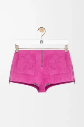 Shorts aus Ziegenveloursleder