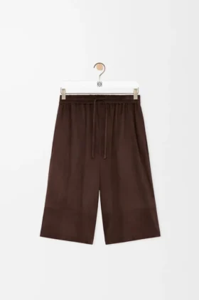 Shorts mit Kordelzug aus Ziegenveloursleder Shorts mit Kordelzug aus Ziegenveloursleder
