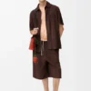 Shorts mit Kordelzug aus Ziegenveloursleder Shorts mit Kordelzug aus Ziegenveloursleder
