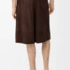 Shorts mit Kordelzug aus Ziegenveloursleder Shorts mit Kordelzug aus Ziegenveloursleder