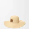 Sonnenhut aus Raffia und Kalbsleder Sonnenhut aus Raffia und Kalbsleder