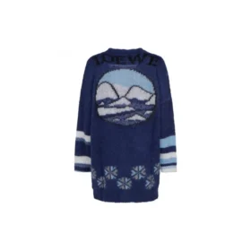 SS21 Grosse mehrfarbige Strickjacke Marineblau S359330Xbr-5095