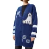 SS21 Grosse mehrfarbige Strickjacke Marineblau S359330Xbr-5095