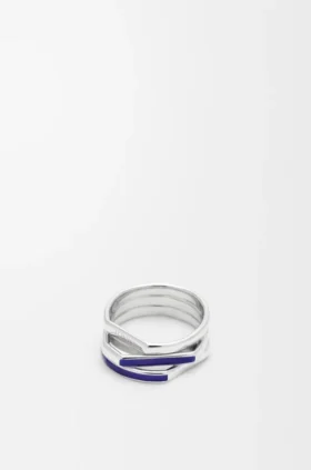 Stapelring aus Sterlingsilber und Emaille