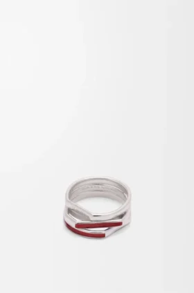 Stapelring aus Sterlingsilber und Emaille