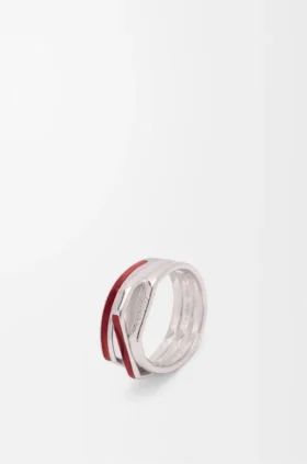 Stapelring aus Sterlingsilber und Emaille